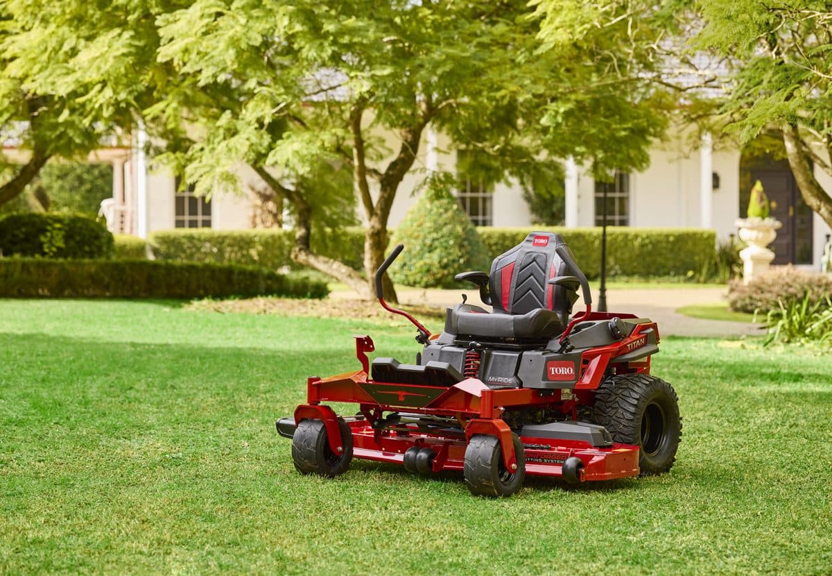 Commercial ride-on mower used by Clifton Partners Gardening for acreage and commercial sites